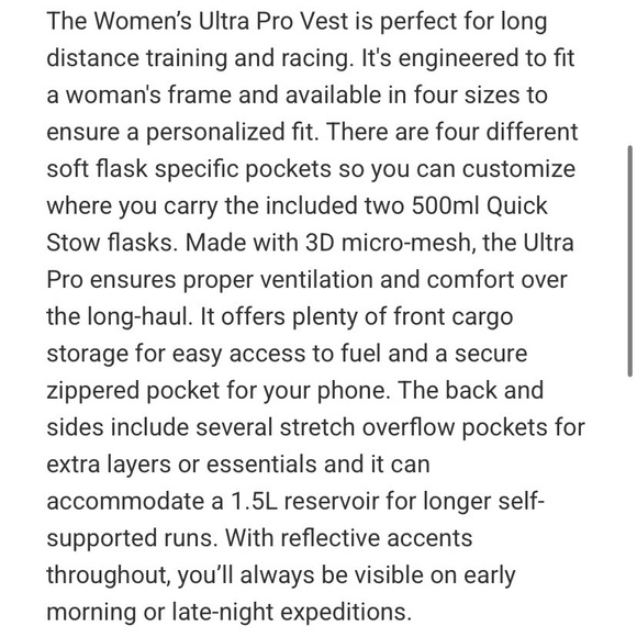 Camelbak Women’s XS Ultra Pro Running Hydration Backpack Vest 34oz - Picture 9 of 9